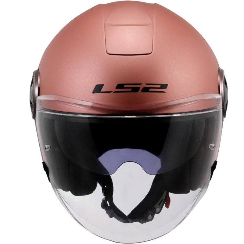 Atvērtā motocikla ķivere LS2 OF620 Classy Solid matēta zeltaini rozā