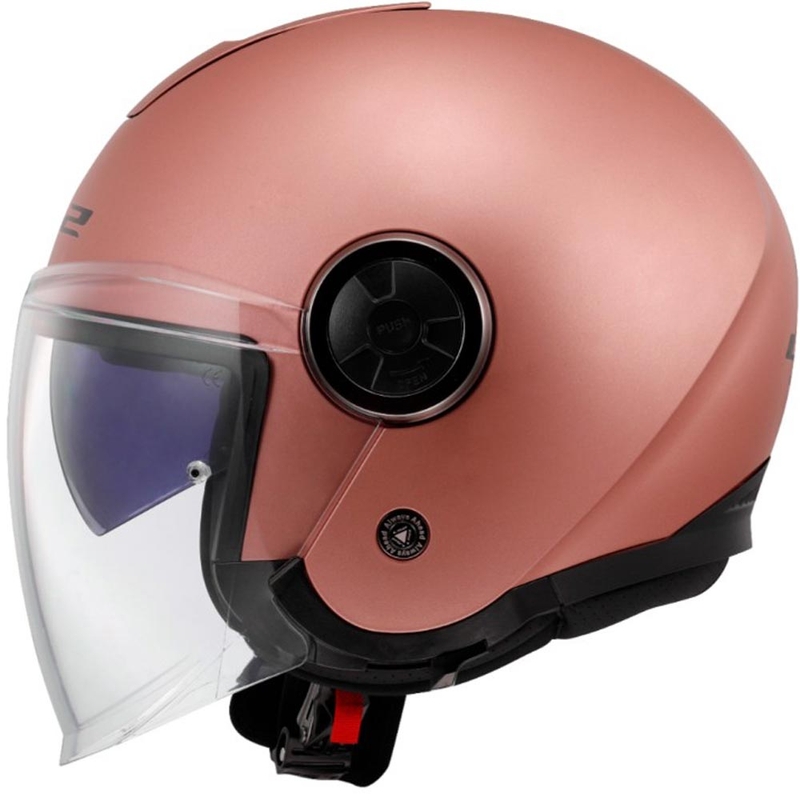 Atvērtā motocikla ķivere LS2 OF620 Classy Solid matēta zeltaini rozā