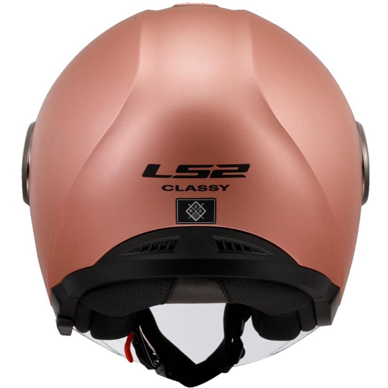Atvērtā motocikla ķivere LS2 OF620 Classy Solid matēta zeltaini rozā