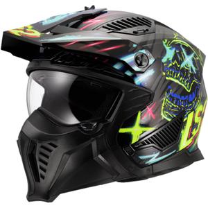 Triāla motocikla ķivere LS2 OF606 Drifter Rayz melna-zila