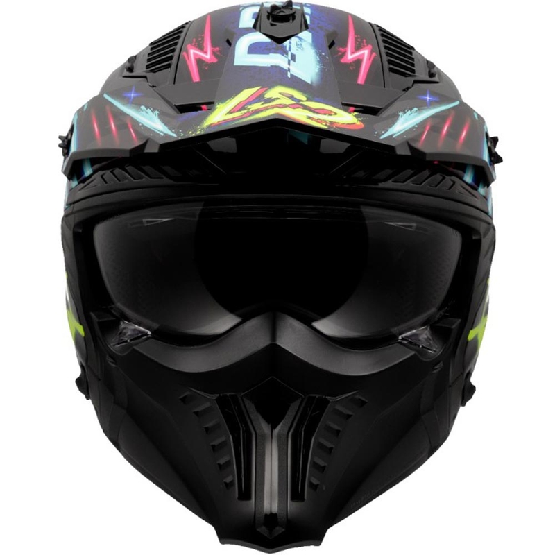 Triāla motocikla ķivere LS2 OF606 Drifter Rayz melna-zila