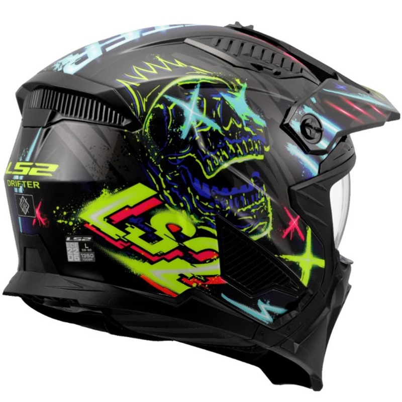 Triāla motocikla ķivere LS2 OF606 Drifter Rayz melna-zila