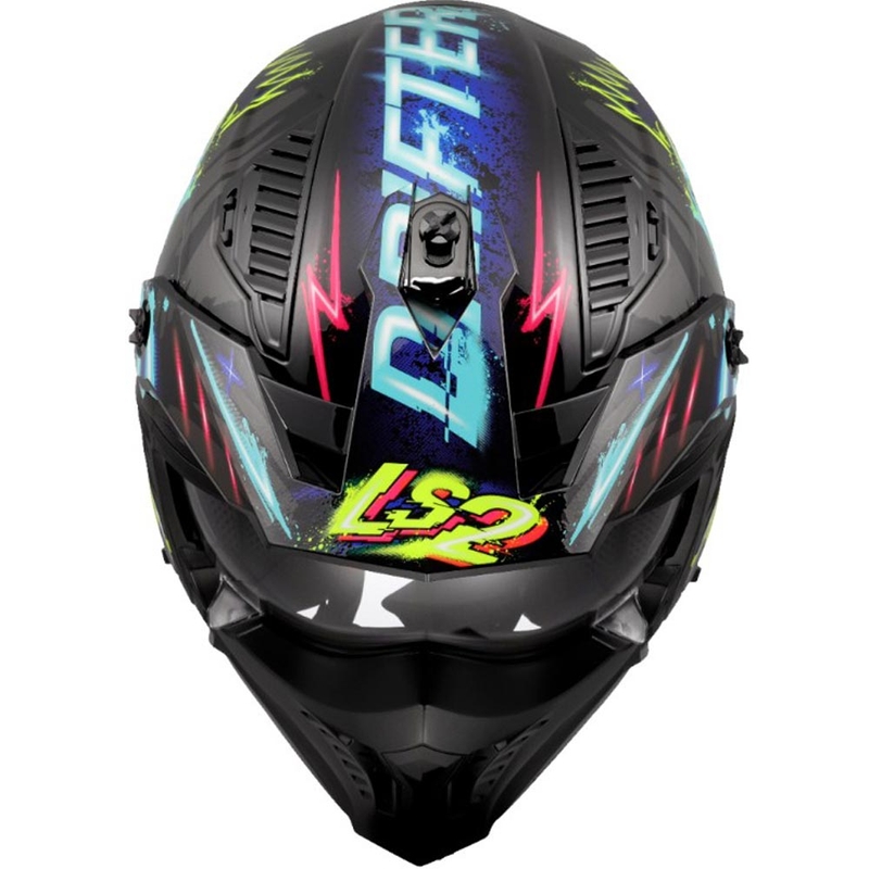 Triāla motocikla ķivere LS2 OF606 Drifter Rayz melna-zila