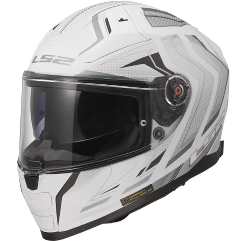 Pilna motocikla ķivere LS2 FF811 Vector II Alizer matēti balta
