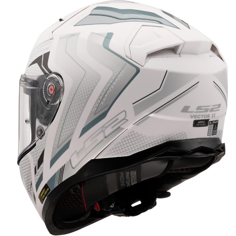 Pilna motocikla ķivere LS2 FF811 Vector II Alizer matēti balta