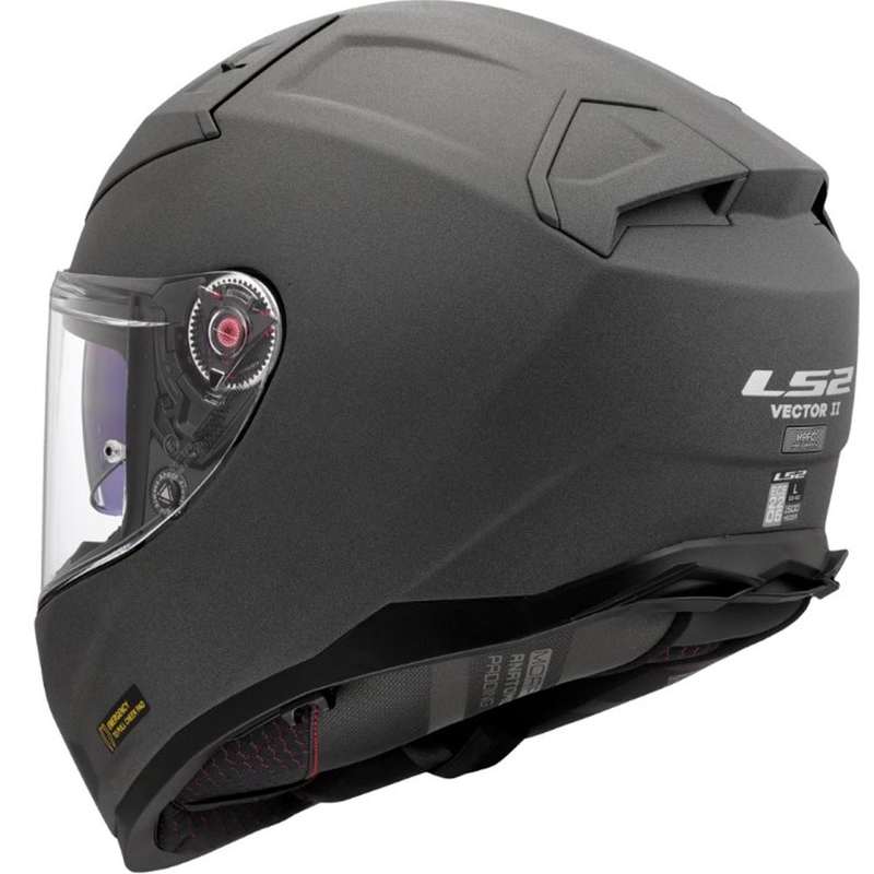 Pilna izmēra motocikla ķivere LS2 FF811 Vector II, cieta betona pelēka