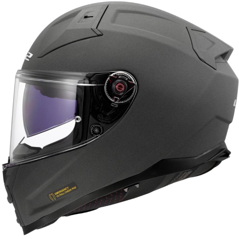 Pilna izmēra motocikla ķivere LS2 FF811 Vector II, cieta betona pelēka
