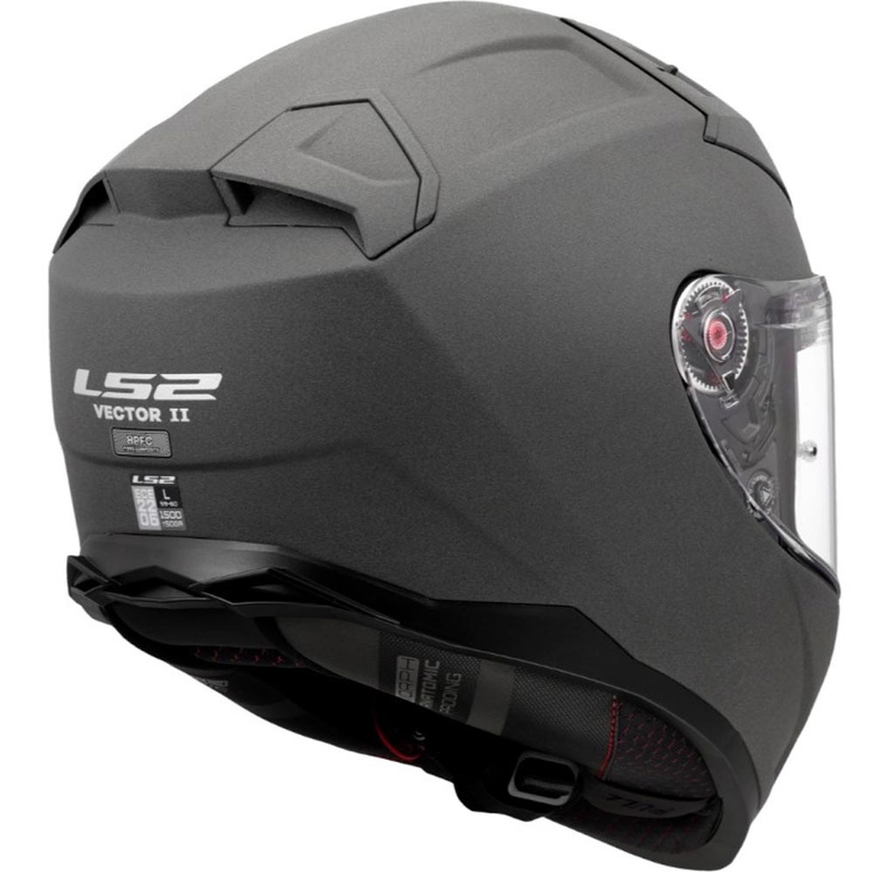 Pilna izmēra motocikla ķivere LS2 FF811 Vector II, cieta betona pelēka