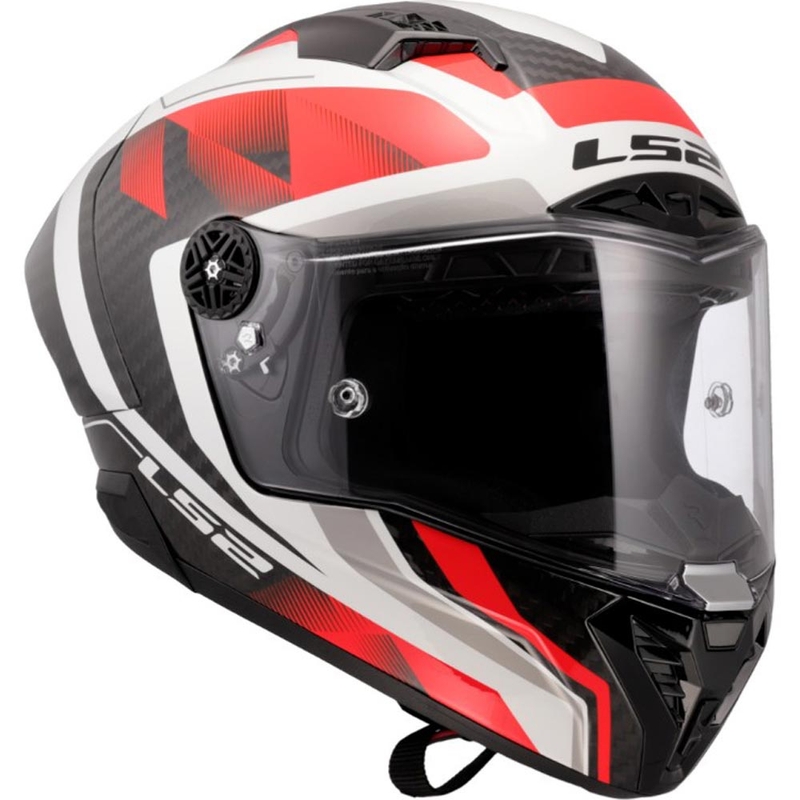 Slēgta motocikla ķivere LS2 FF805 Thunder C GP Aero Raute balta-sarkana