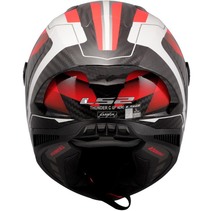 Slēgta motocikla ķivere LS2 FF805 Thunder C GP Aero Raute balta-sarkana