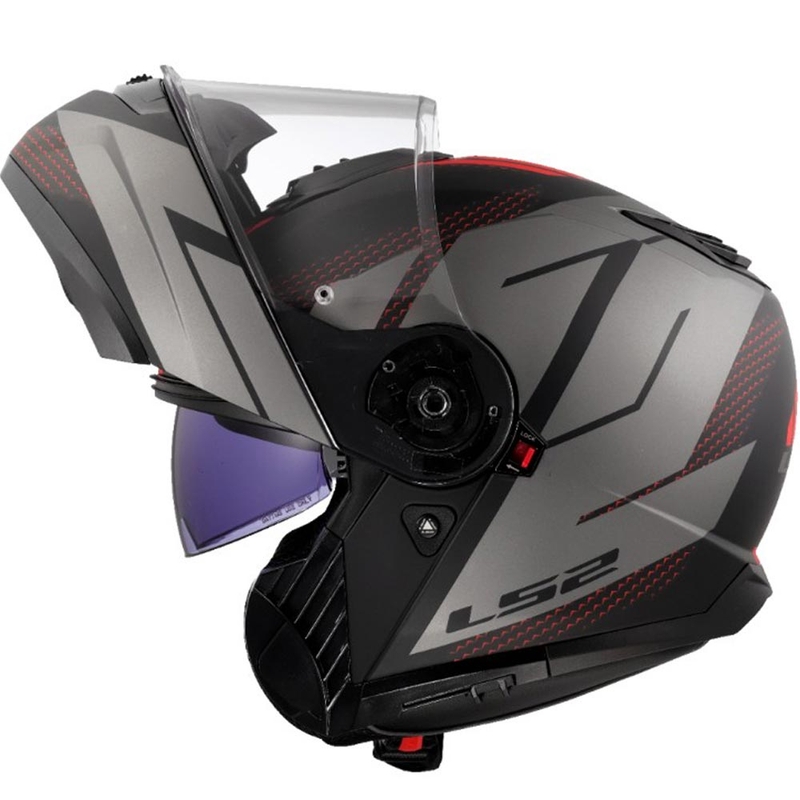 Atverama motocikla ķivere LS2 FF908 Strobe II Code melna-pelēka