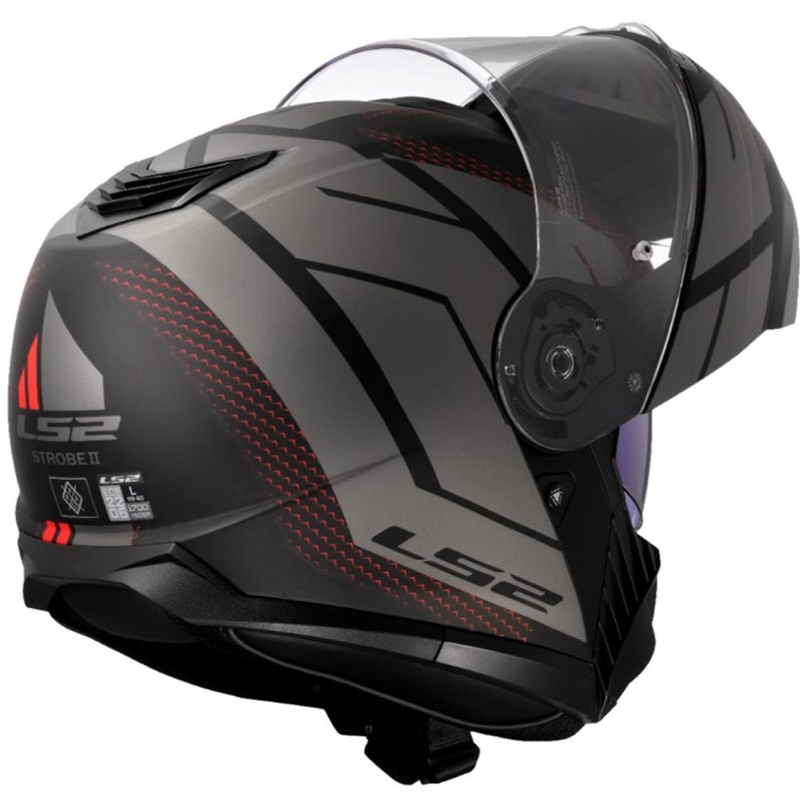 Atverama motocikla ķivere LS2 FF908 Strobe II Code melna-pelēka