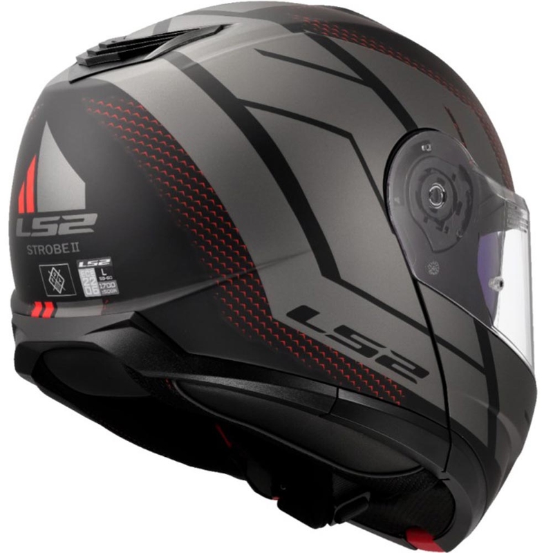 Atverama motocikla ķivere LS2 FF908 Strobe II Code melna-pelēka