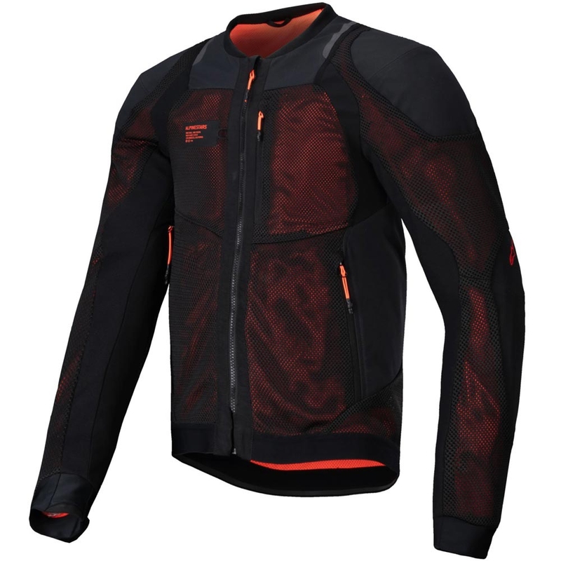 Alpinestars TROOP-AIR PRO melna-fluo sarkana motocikla jaka