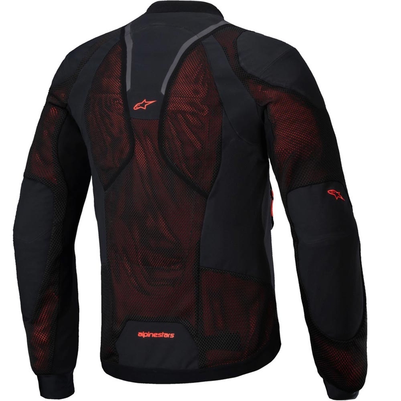 Alpinestars TROOP-AIR PRO melna-fluo sarkana motocikla jaka