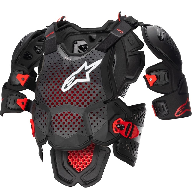 Alpinestars A-10 2 ķermeņa aizsargs melns-antracīta-sarkans