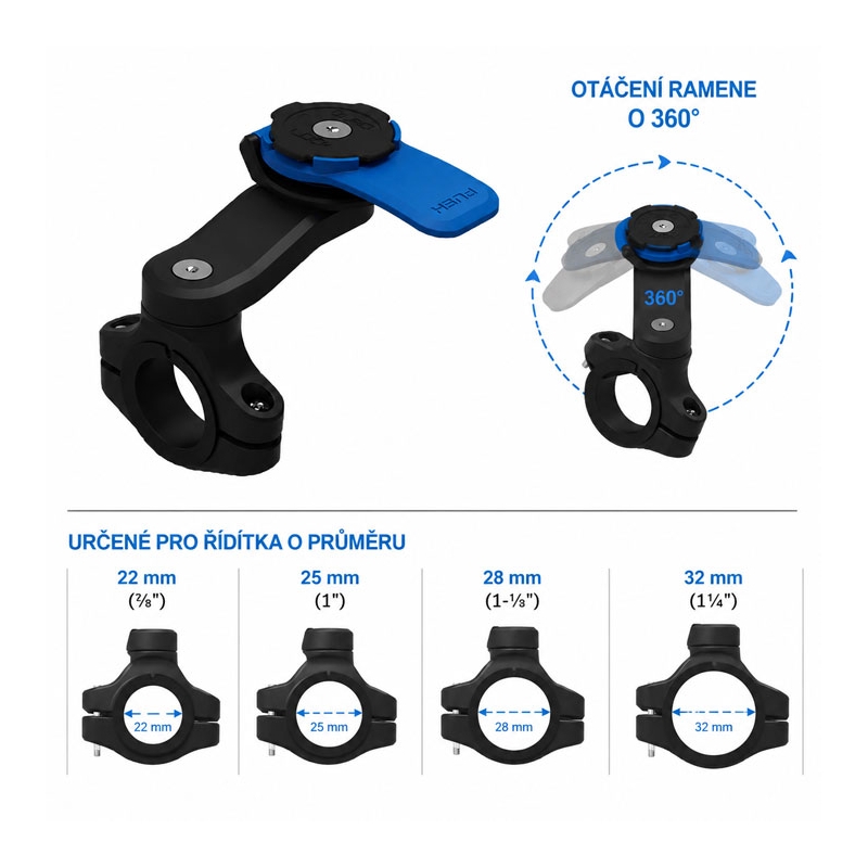 Quad Lock® motocikla stūres stiprinājums (V2)
