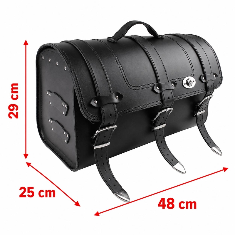 Ādas motocikla bagāžnieks Chopper RSA-131A ar slēdzeni