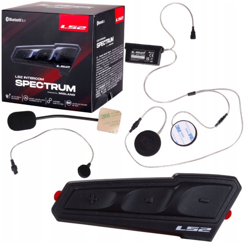 Bluetooth motocikla domofons LS2 Spectrum melns
