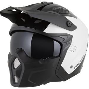 Modulāra motocikla ķivere Cassida Cross Country Dual balta-melna
