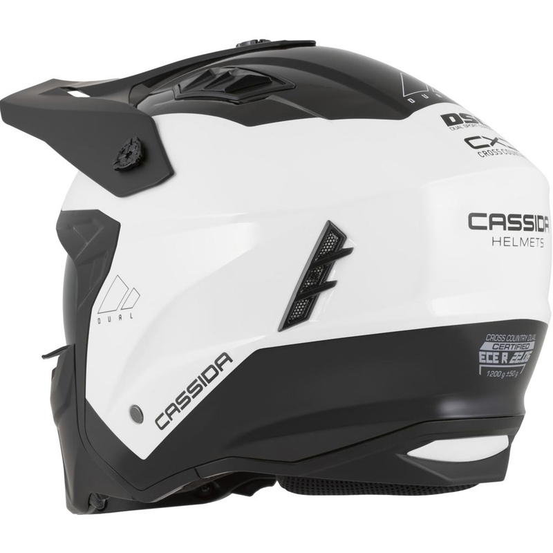 Modulāra motocikla ķivere Cassida Cross Country Dual balta-melna