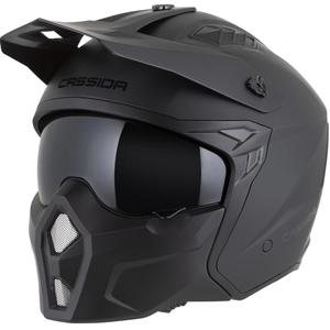 Modulāra motocikla ķivere Cassida Cross Country Dual matēta melna