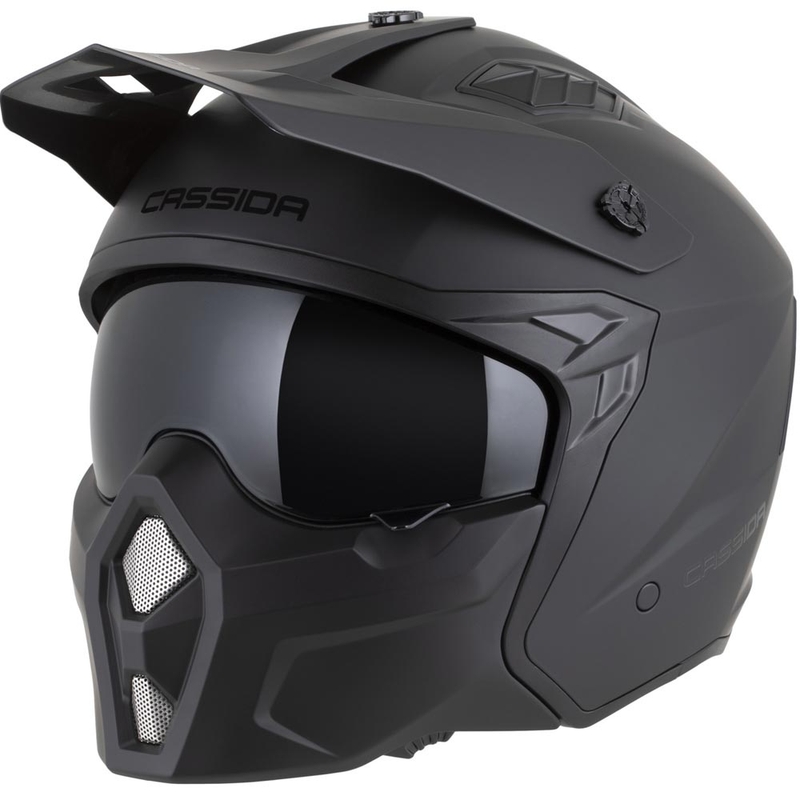 Modulāra motocikla ķivere Cassida Cross Country Dual matēta melna