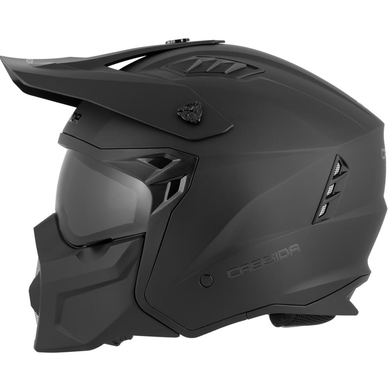 Modulāra motocikla ķivere Cassida Cross Country Dual matēta melna
