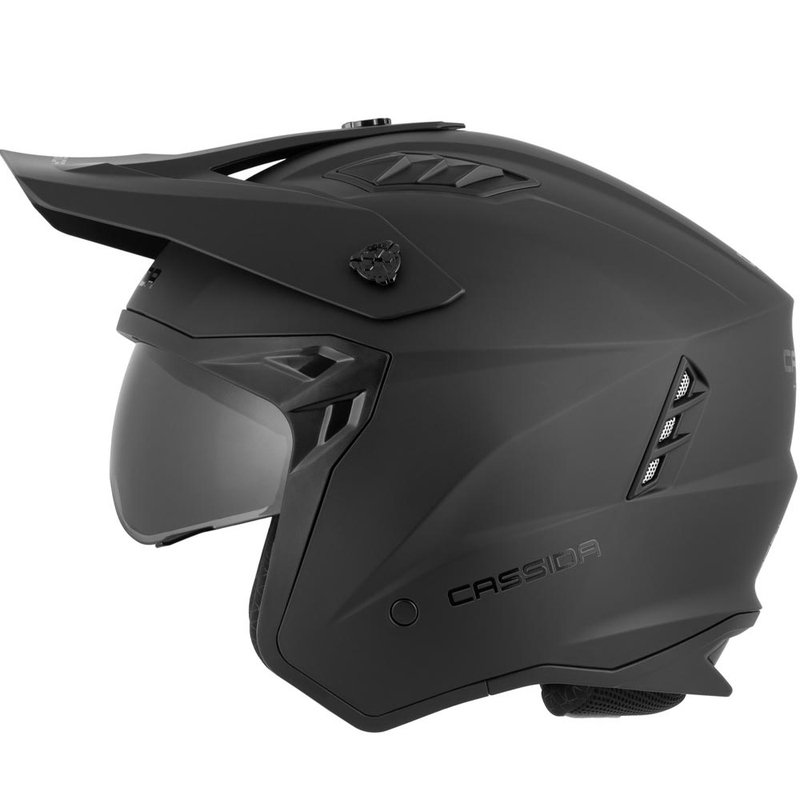Modulāra motocikla ķivere Cassida Cross Country Dual matēta melna