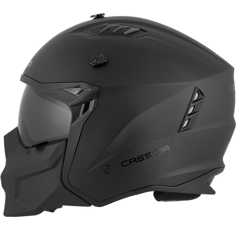 Modulāra motocikla ķivere Cassida Cross Country Dual matēta melna