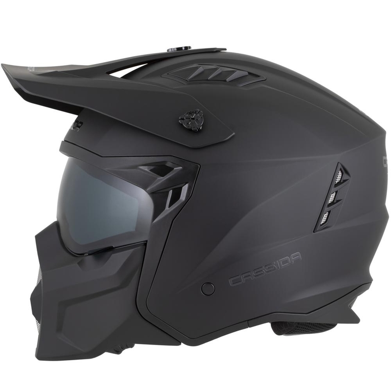 Modulāra motocikla ķivere Cassida Cross Country Dual matēta melna