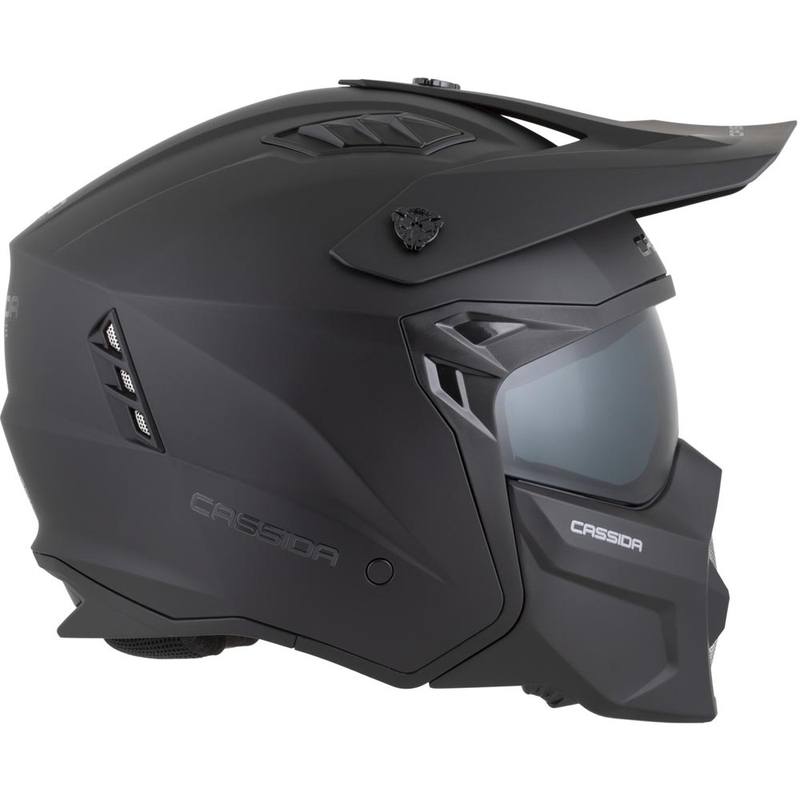 Modulāra motocikla ķivere Cassida Cross Country Dual matēta melna