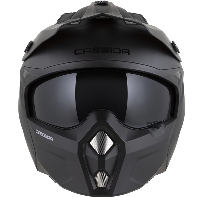 Modulāra motocikla ķivere Cassida Cross Country Dual matēta melna