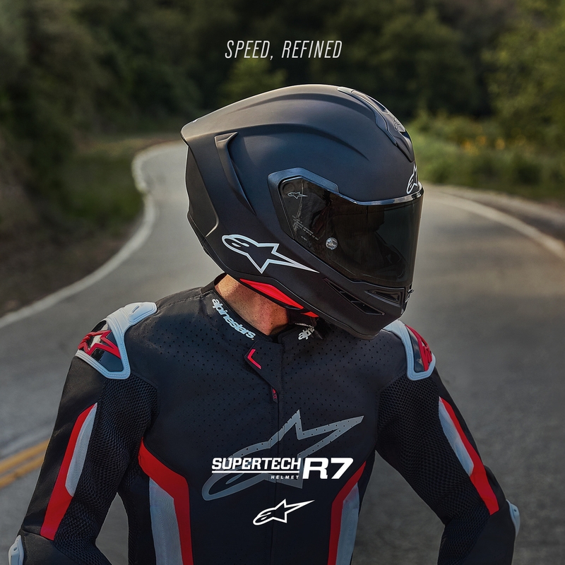 Alpinestars S-R7 Solid pilnas sejas motocikla ķivere matēti melna