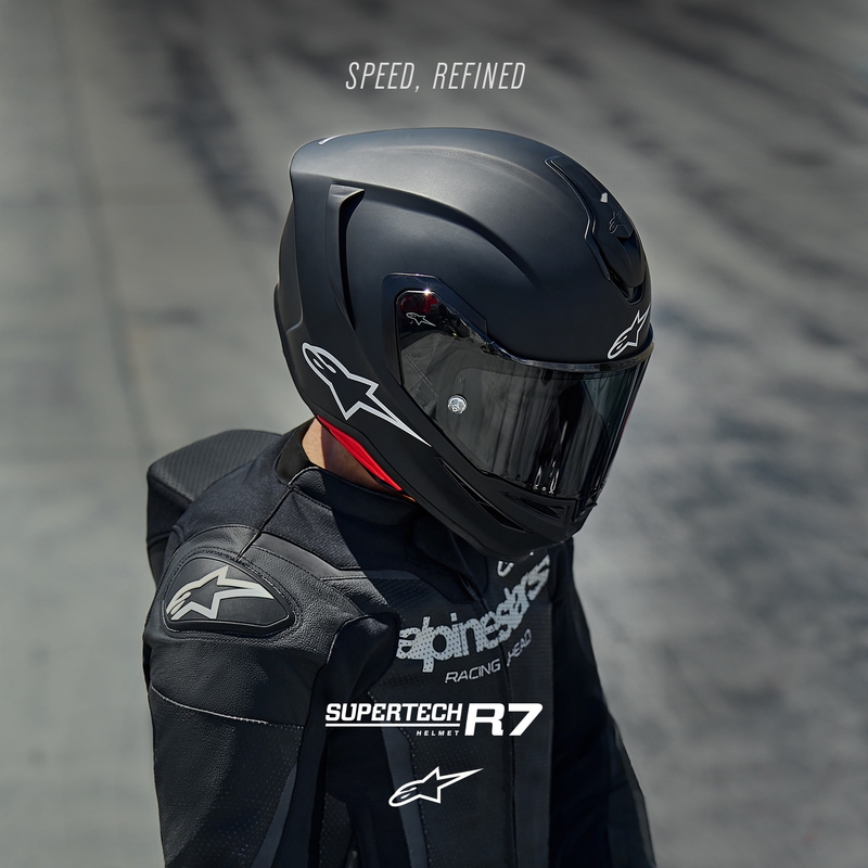 Alpinestars S-R7 Solid pilnas sejas motocikla ķivere matēti melna