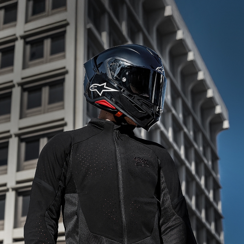 Alpinestars S-R7 Solid pilnas sejas motocikla ķivere, melna