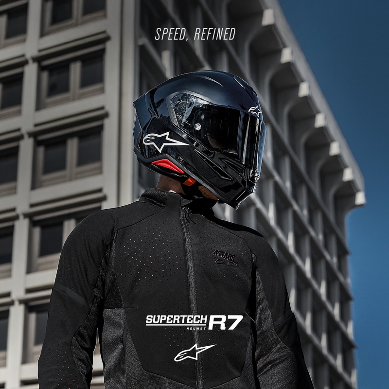 Alpinestars S-R7 Solid pilnas sejas motocikla ķivere, melna