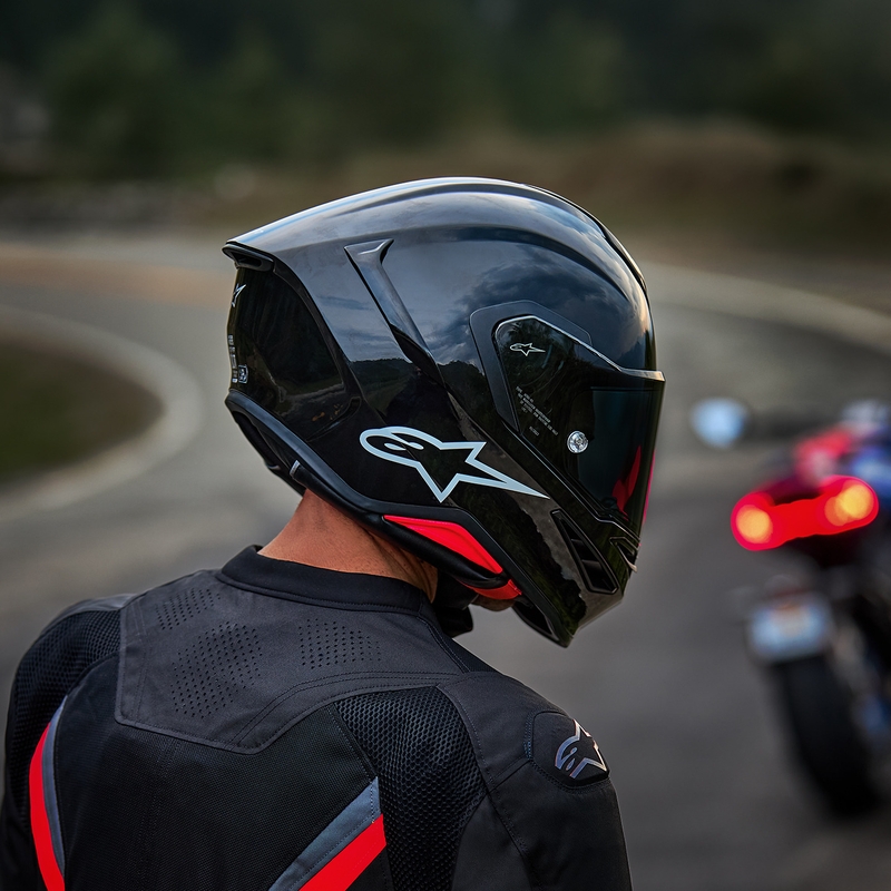 Alpinestars S-R7 Solid pilnas sejas motocikla ķivere, melna