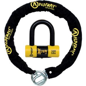 AUVRAY X-Lock diska slēdzene ar ķēdi 120 cm melni dzeltena