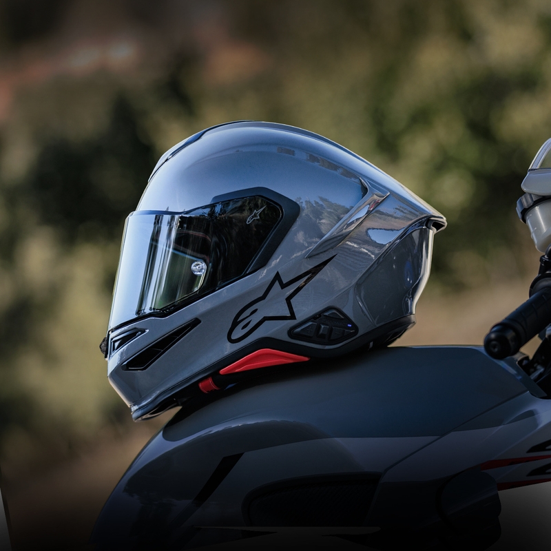 Alpinestars S-R7 Solid pilnas sejas motocikla ķivere pelēka