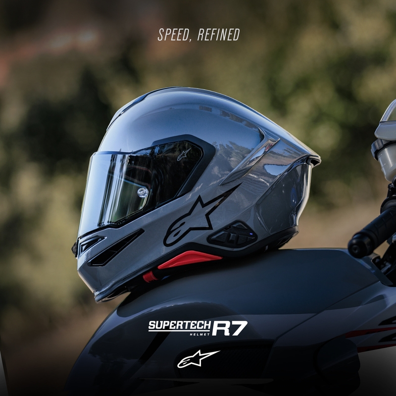 Alpinestars S-R7 Solid pilnas sejas motocikla ķivere pelēka