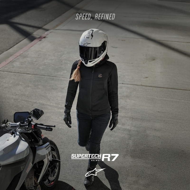 Alpinestars S-R7 Solid pilnas sejas motocikla ķivere, balta
