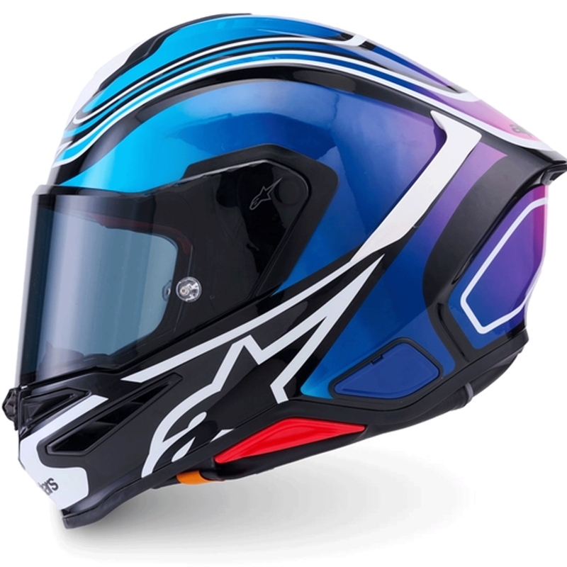 Alpinestars S-R7 Zeal slēgta motocikla ķivere melna-zila-fluorescējoši rozā-balta