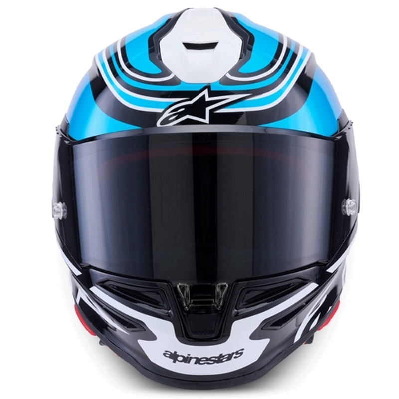 Alpinestars S-R7 Zeal slēgta motocikla ķivere melna-zila-fluorescējoši rozā-balta