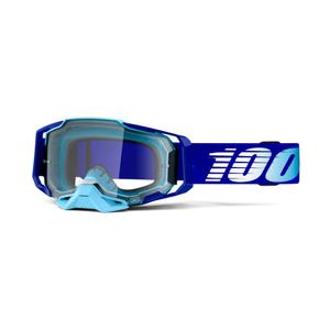 Motokrosa brilles 100% ARMEGA Royal blue (caurspīdīgs pleksi)