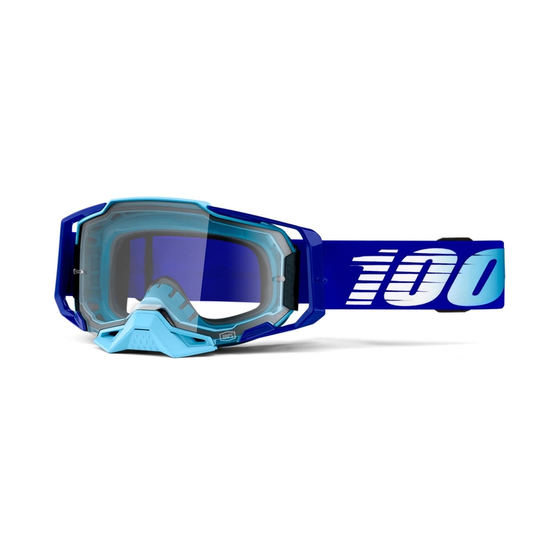 Motokrosa brilles 100% ARMEGA Royal blue (caurspīdīgs pleksi)