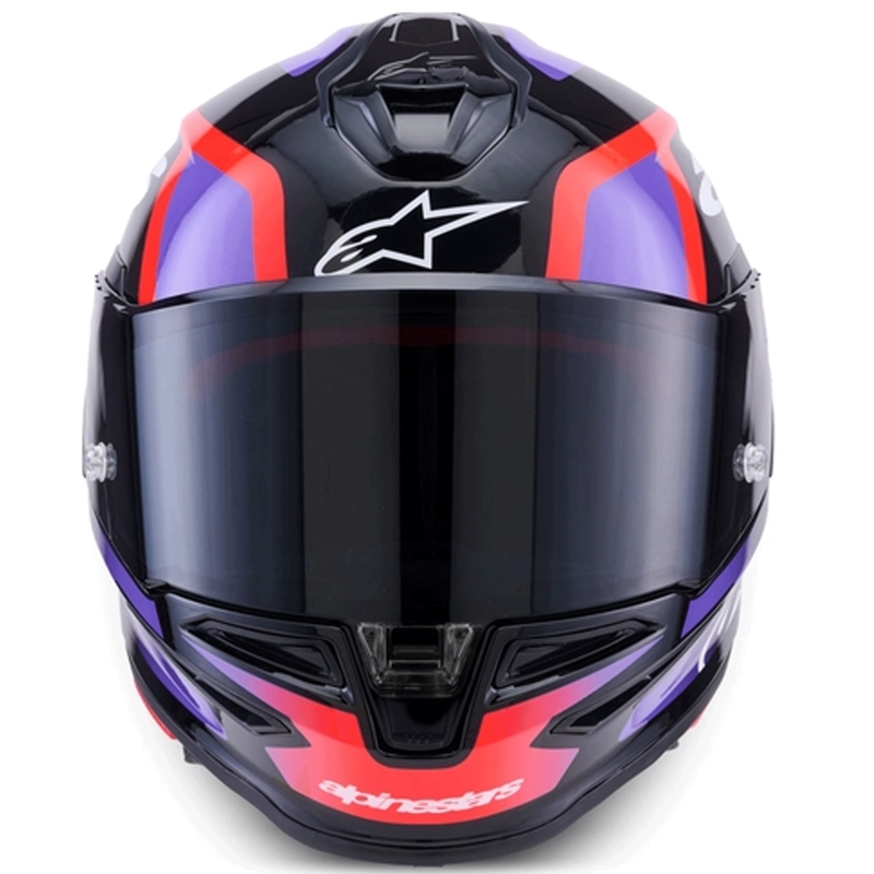 Alpinestars S-R7 Lumen slēgta motocikla ķivere melna-violeta-fluorescenta sarkana-balta