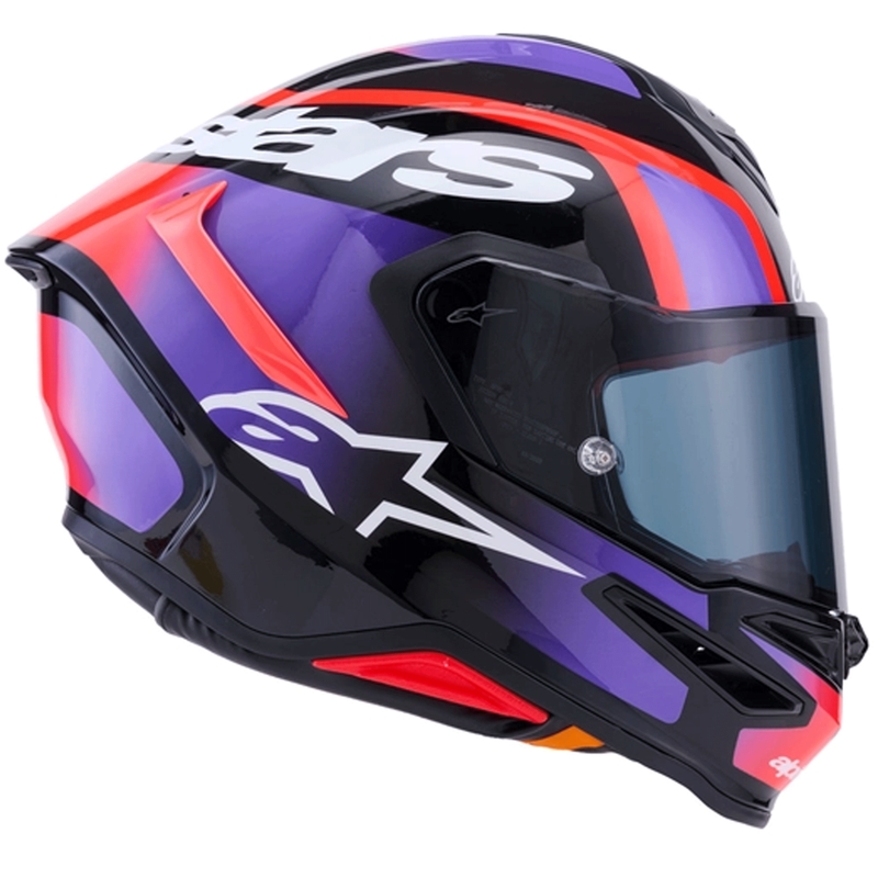 Alpinestars S-R7 Lumen slēgta motocikla ķivere melna-violeta-fluorescenta sarkana-balta
