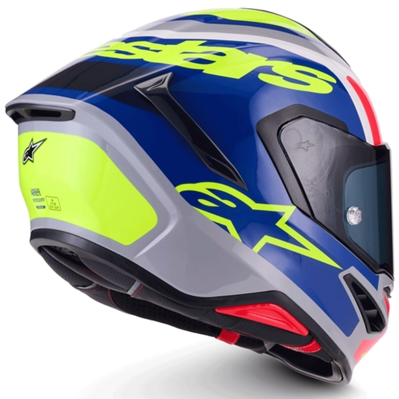 Alpinestars S-R7 Lumen slēgta motocikla ķivere sudrabaini melna-rozā-fluorētiski dzeltena