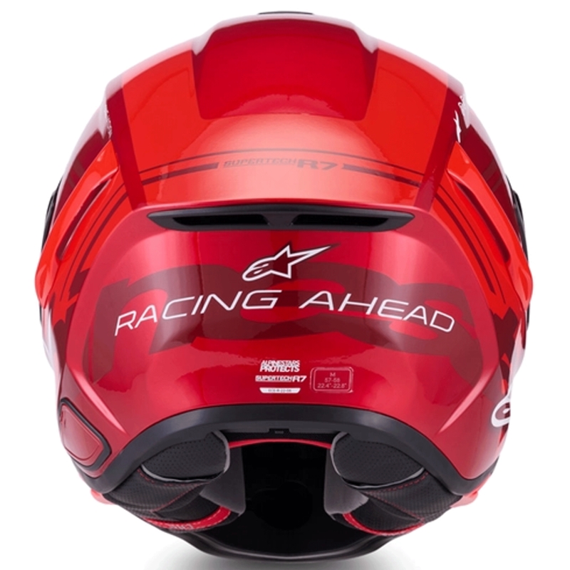 Alpinestars S-R7 A-Core pilna sejas motocikla ķivere sarkana-balta